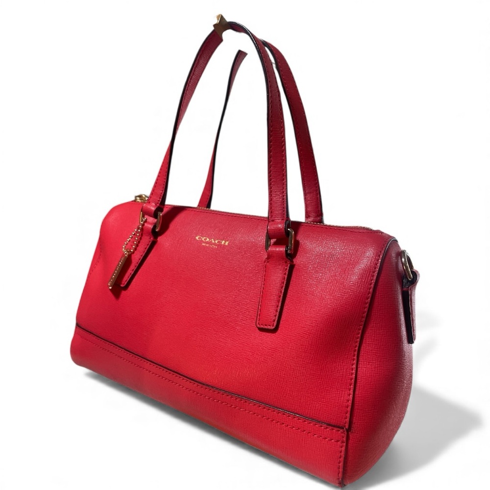 ‼️ SPRING SALE Coach Y2K Mini Satchel in Vibrant Hot Pink/Red Saffiano Leather - Picture 4 of 17